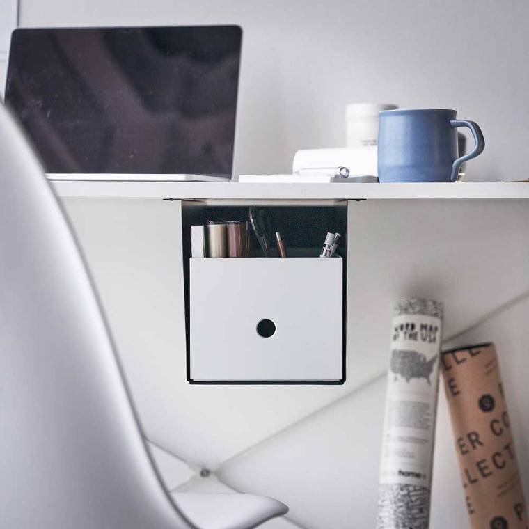 山崎実業 tower テーブル下収納ボックスラック タワー ホワイト ブラック 4453 4454