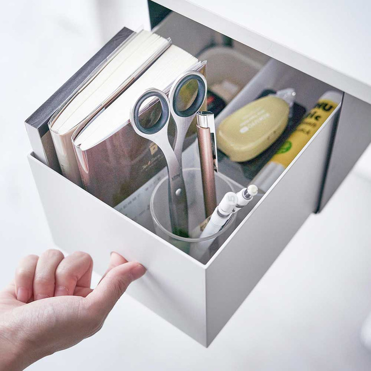 山崎実業 tower テーブル下収納ボックスラック タワー ホワイト ブラック 4453 4454