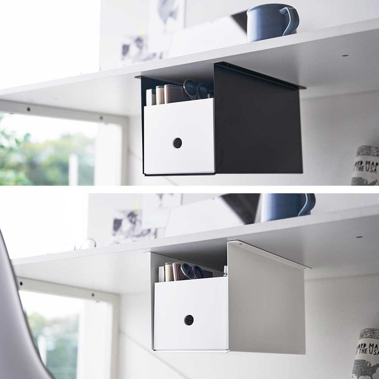 山崎実業 tower テーブル下収納ボックスラック タワー ホワイト ブラック 4453 4454