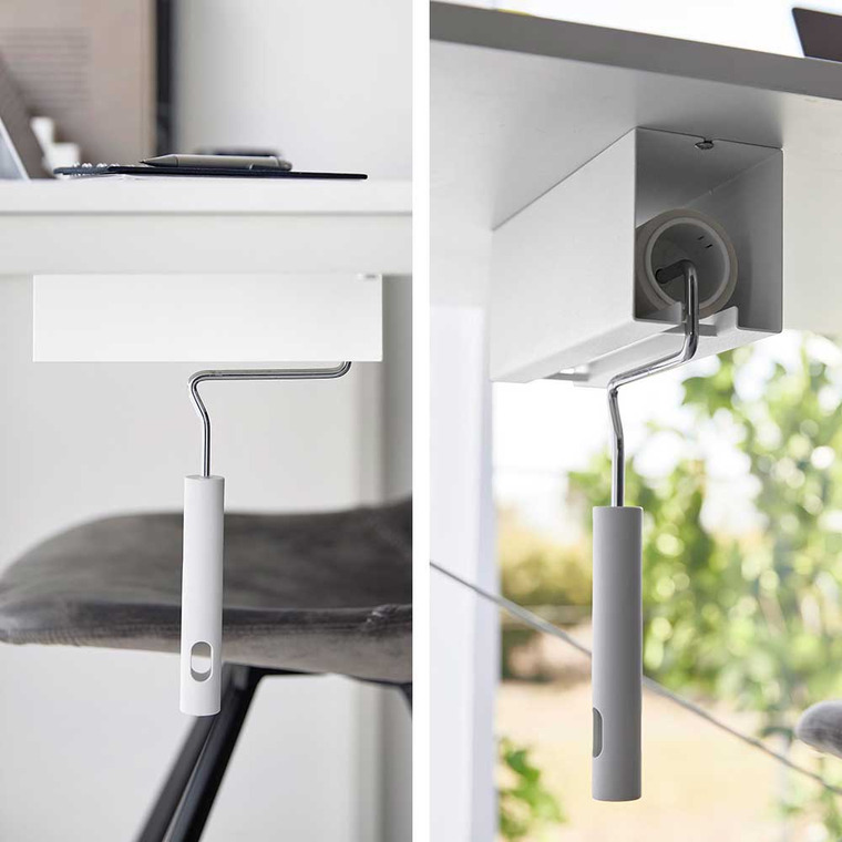 山崎実業 tower テーブル下カーペットクリーナーホルダー タワー ホワイト ブラック 3710 3711