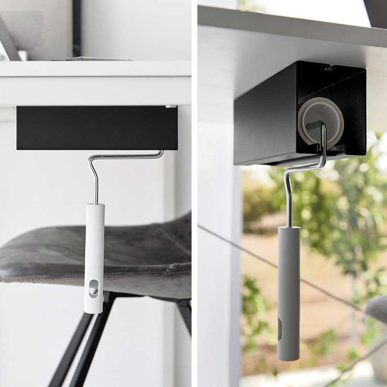 山崎実業 tower テーブル下カーペットクリーナーホルダー タワー ホワイト ブラック 3710 3711