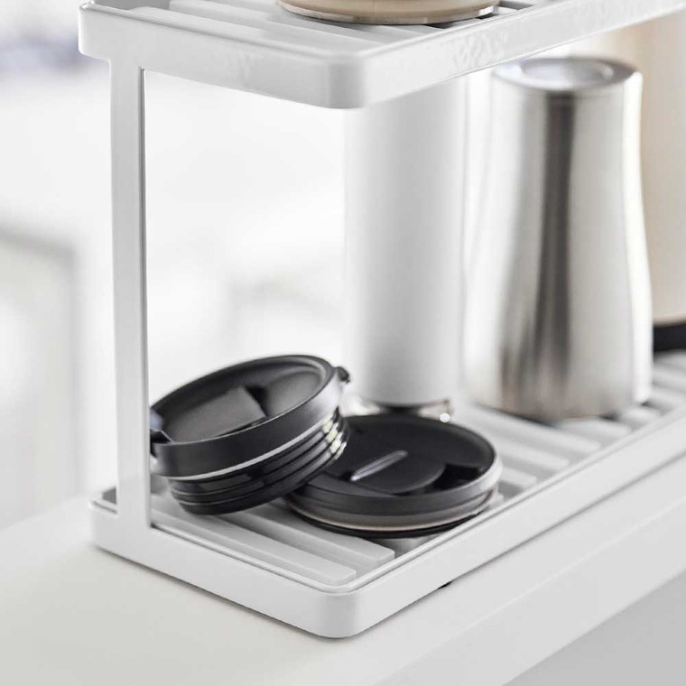 山崎実業 tower トレー付きジャグボトル&グラススタンド タワー 2段 ホワイト ブラック 3714 3715