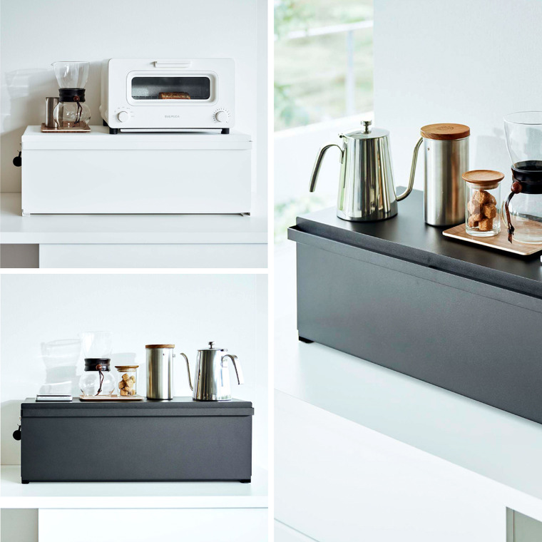 山崎実業 tower ブレッドケース タワー ワイド ホワイト/ブラック 3022 3023