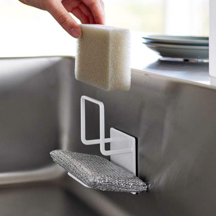 山崎実業 tower マグネットスポンジホルダー タワー ダブル ホワイト/ブラック 3280 3281