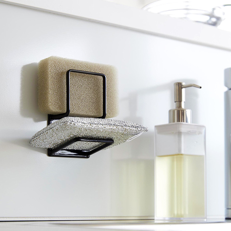 山崎実業 tower マグネットスポンジホルダー タワー ダブル ホワイト/ブラック 3280 3281