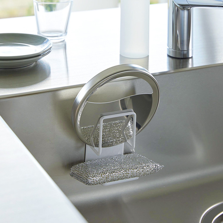 山崎実業 tower マグネットスポンジホルダー タワー ダブル ホワイト/ブラック 3280 3281