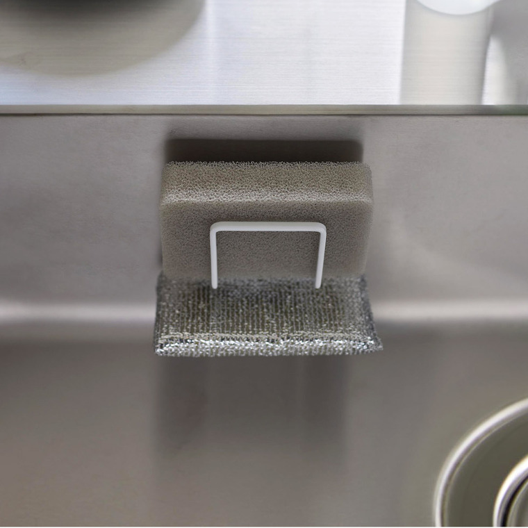 山崎実業 tower マグネットスポンジホルダー タワー ダブル ホワイト/ブラック 3280 3281