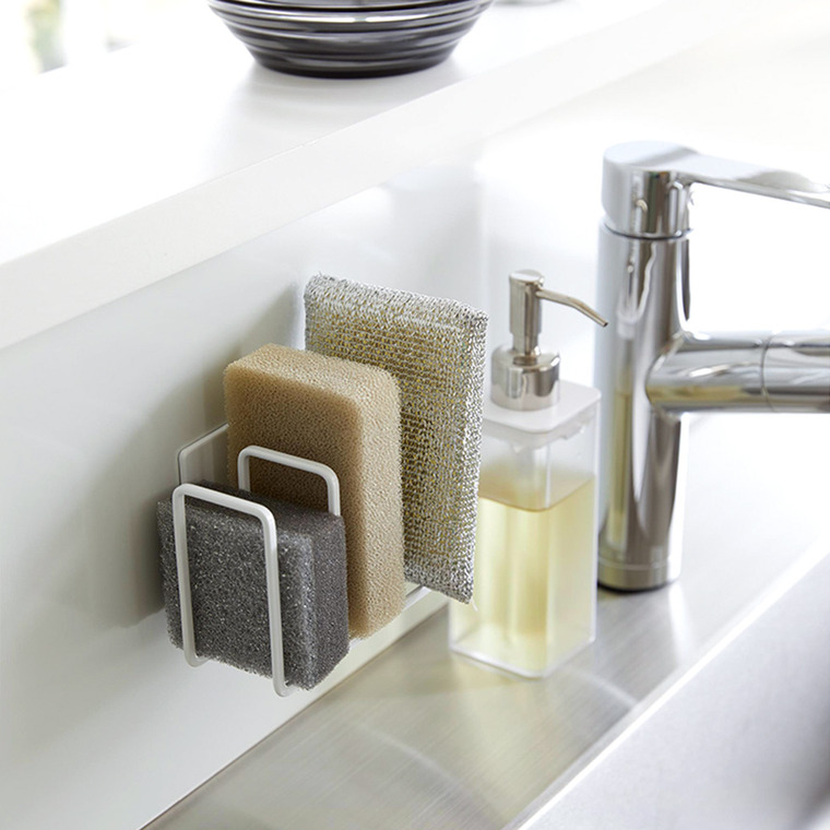 山崎実業 tower マグネット スポンジホルダー タワー 3連 ホワイト/ブラック 3282 3283