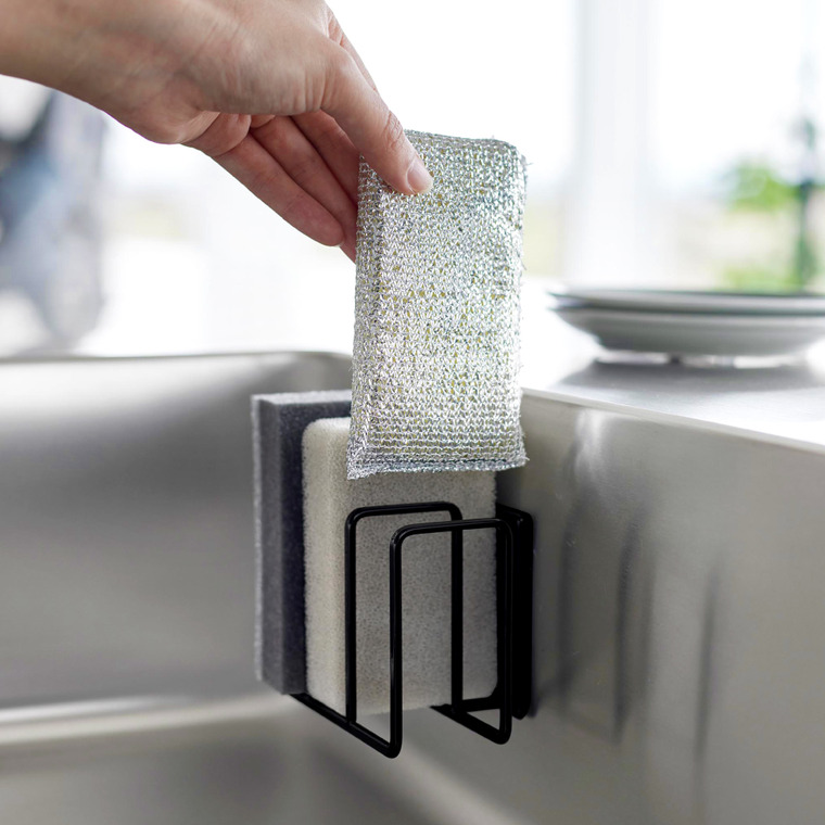 山崎実業 tower マグネット スポンジホルダー タワー 3連 ホワイト/ブラック 3282 3283