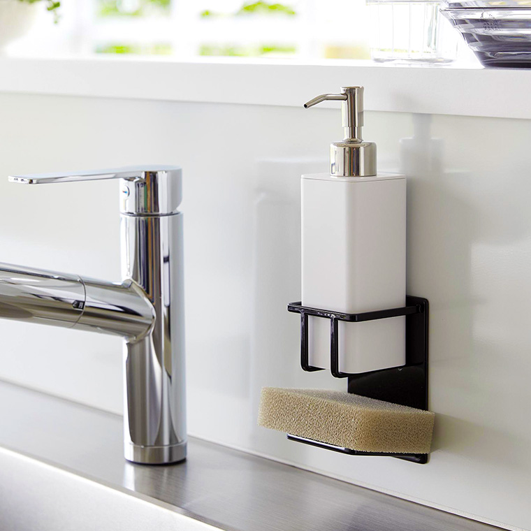 山崎実業 tower マグネットスポンジ&ボトルホルダー タワー ホワイト ブラック 3767 3768