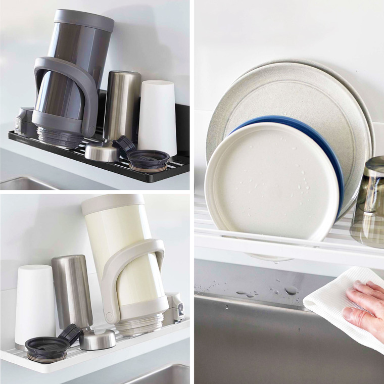 山崎実業 tower マグネット水切りラック タワー ホワイト/ブラック 3781 3782