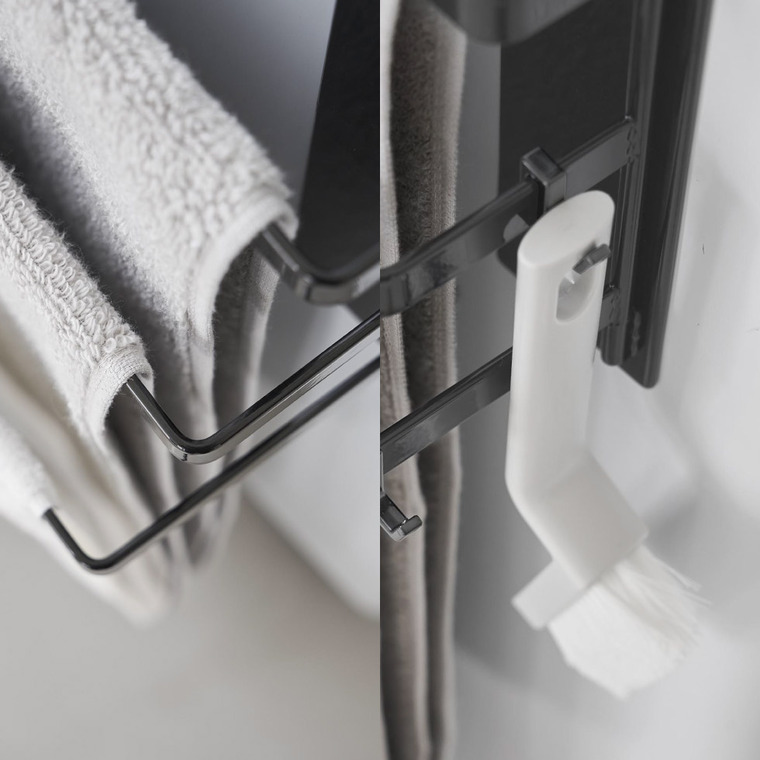 山崎実業 tower 洗濯機前マグネットタオルハンガー タワー 3連 ホワイト/ブラック 3796 3797