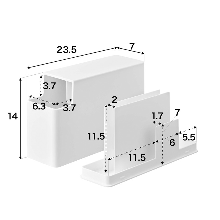山崎実業 tower スリムプラスチックバッグケース タワー ホワイト/ブラック 3976 3977