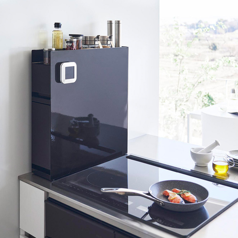 山崎実業 tower 隠せる調味料ラック タワー 2段 ホワイト ブラック 4334 4335 スパイスラック