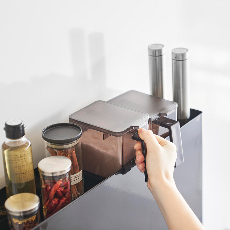 山崎実業 tower 隠せる調味料ラック タワー 2段 ホワイト ブラック 4334 4335 スパイスラック