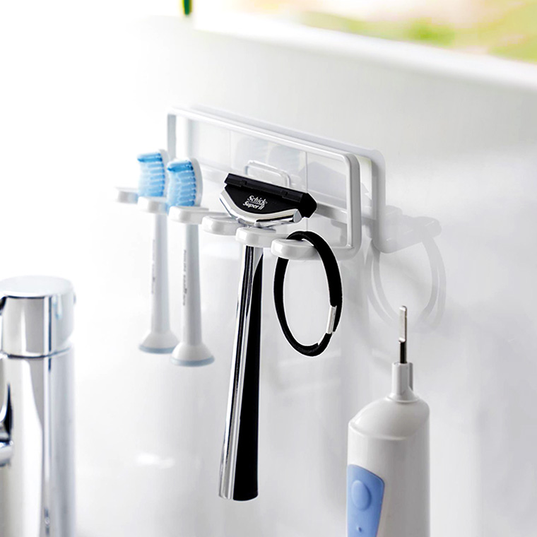 山崎実業 tower フィルムフック 歯ブラシホルダー タワー 5連 ホワイト ブラック 4520 4521