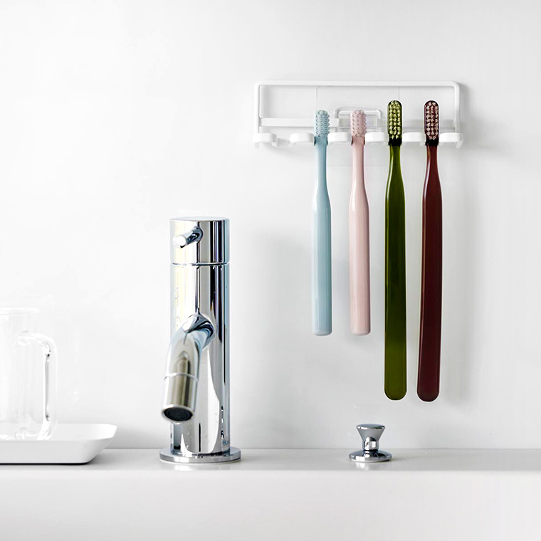 山崎実業 tower フィルムフック 歯ブラシホルダー タワー 5連 ホワイト ブラック 4520 4521