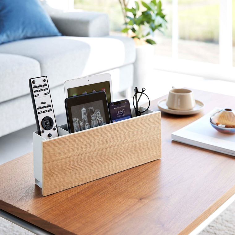 山崎実業 RIN 石こうボード壁対応 タブレット&リモコンホルダー リン ブラウン/ナチュラル 5033 5034