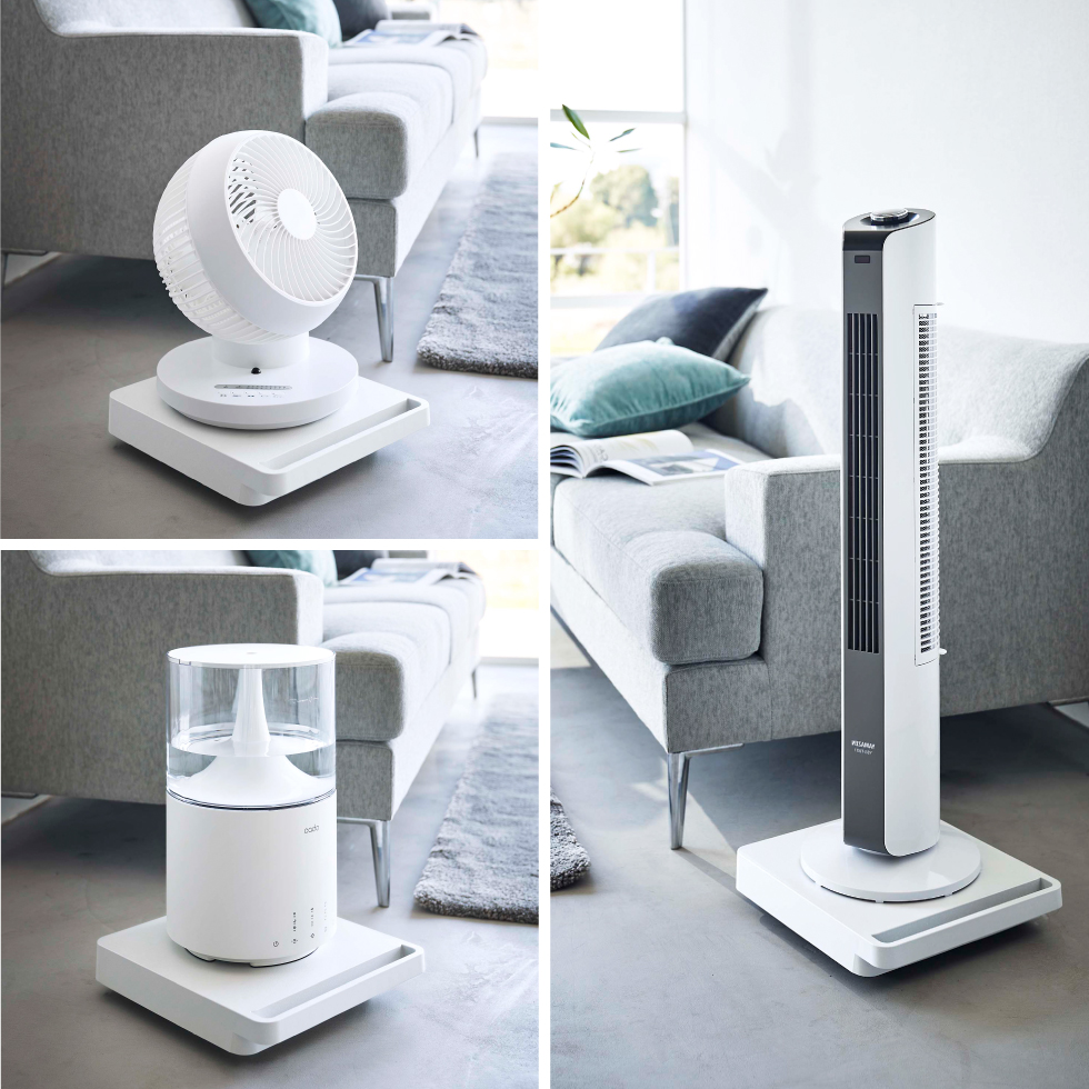 自立する台車 タワー 正方形 山崎実業 tower ホワイト/ブラック 5455 5456