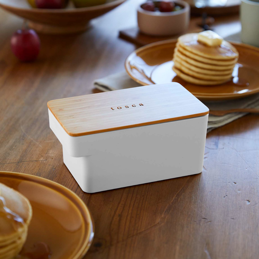 バターケース トスカ Ｌ 山崎実業 tosca ホワイト 5546 トスカシリーズ