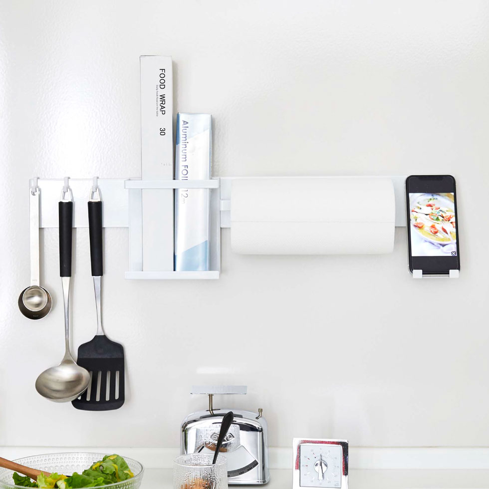 フィルムフック キッチンウォールバー タワー 山崎実業 tower ホワイト/ブラック 5674 5675 タワーシリーズ