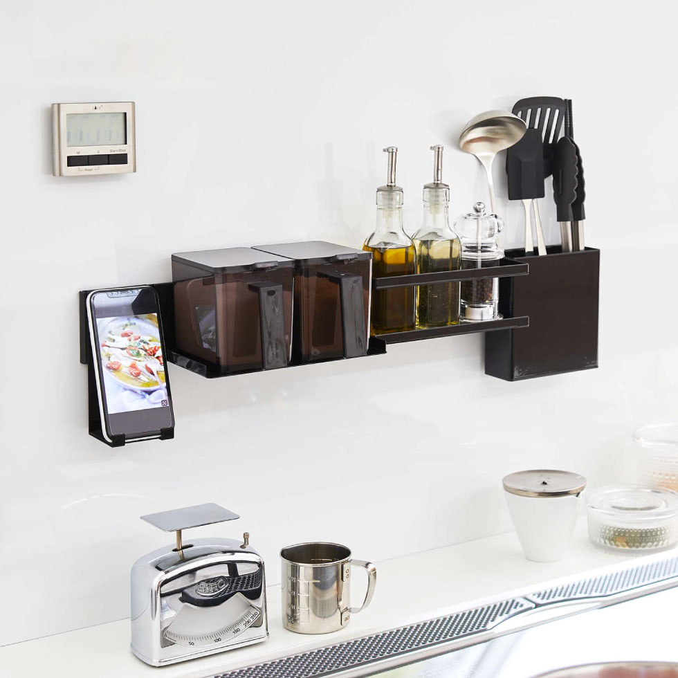 フィルムフック キッチンウォールバー タワー 山崎実業 tower ホワイト/ブラック 5674 5675 タワーシリーズ