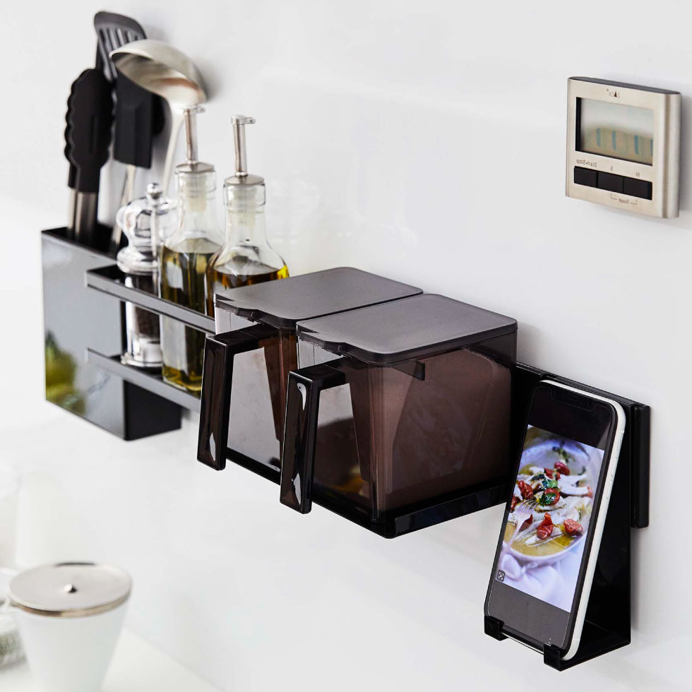 フィルムフック キッチンウォールバー タワー 山崎実業 tower ホワイト/ブラック 5674 5675 タワーシリーズ