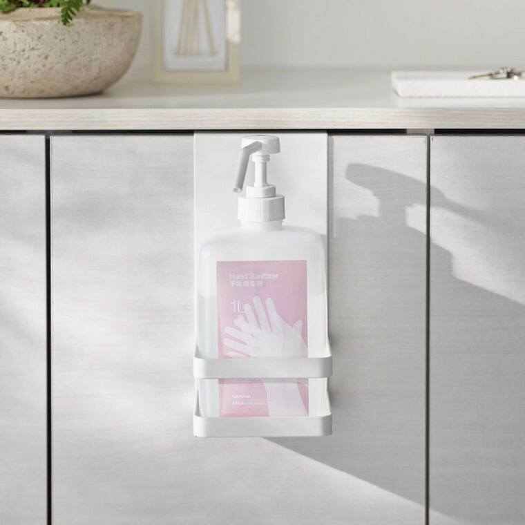 引っかけアルコール除菌ボトルラック タワー 山崎実業 tower ホワイト/ブラック 5716 5717