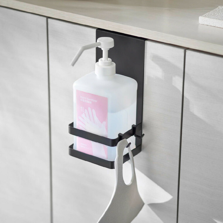 引っかけアルコール除菌ボトルラック タワー 山崎実業 tower ホワイト/ブラック 5716 5717