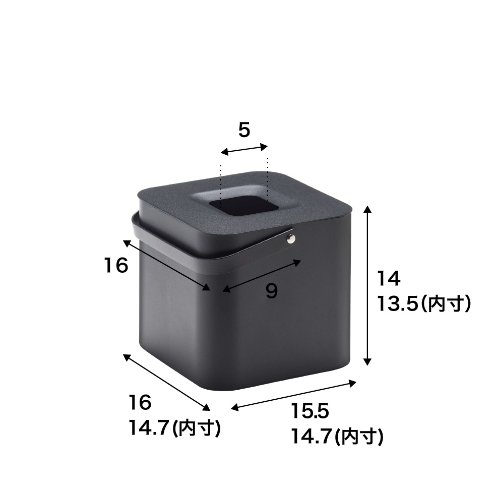 そのまま入れられる蚊取り線香収納ポット タワー 角型 山崎実業 tower ブラック 5752 タワーシリーズ