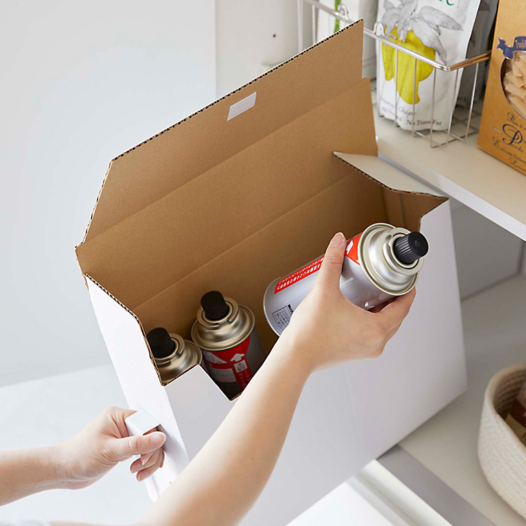 カセットコンロ収納ボックス タワー 2個組 山崎実業 tower ホワイト/ブラック 5754 5755