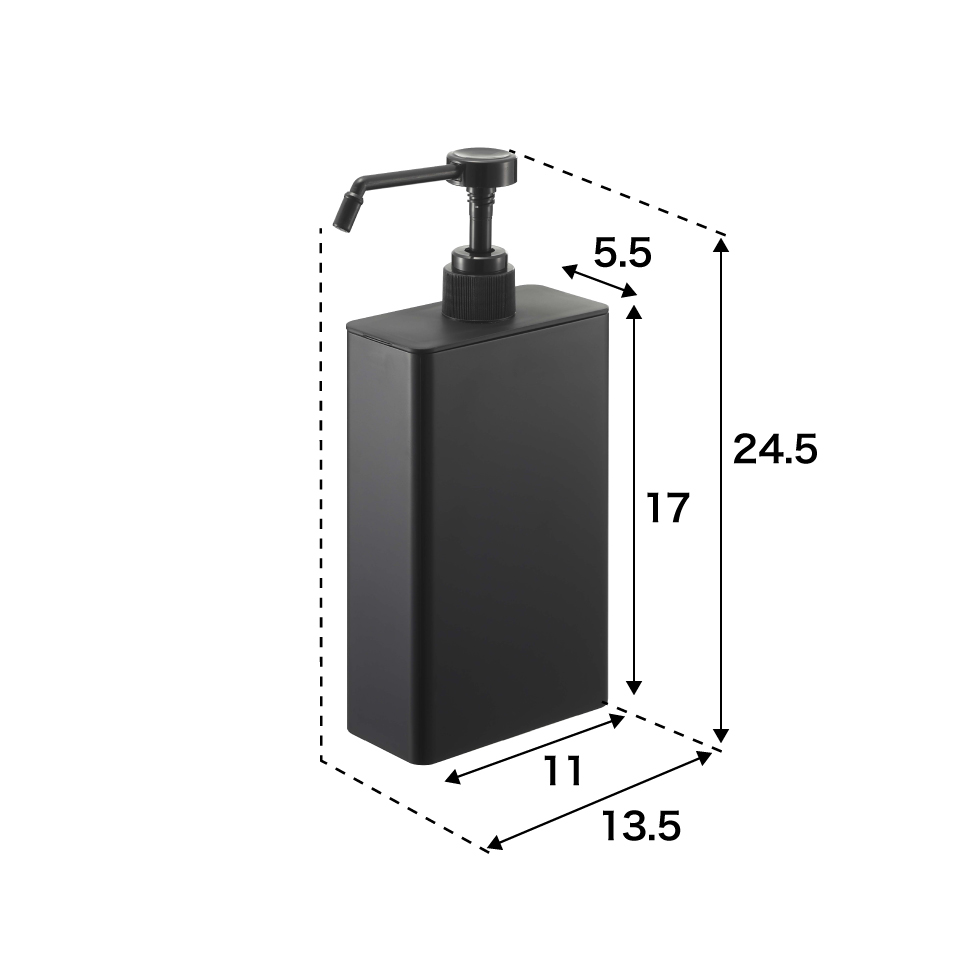 アルコール除菌スプレーボトル スクエア タワー スリム ホワイト 山崎実業 tower ホワイト/ブラック 5822 5823