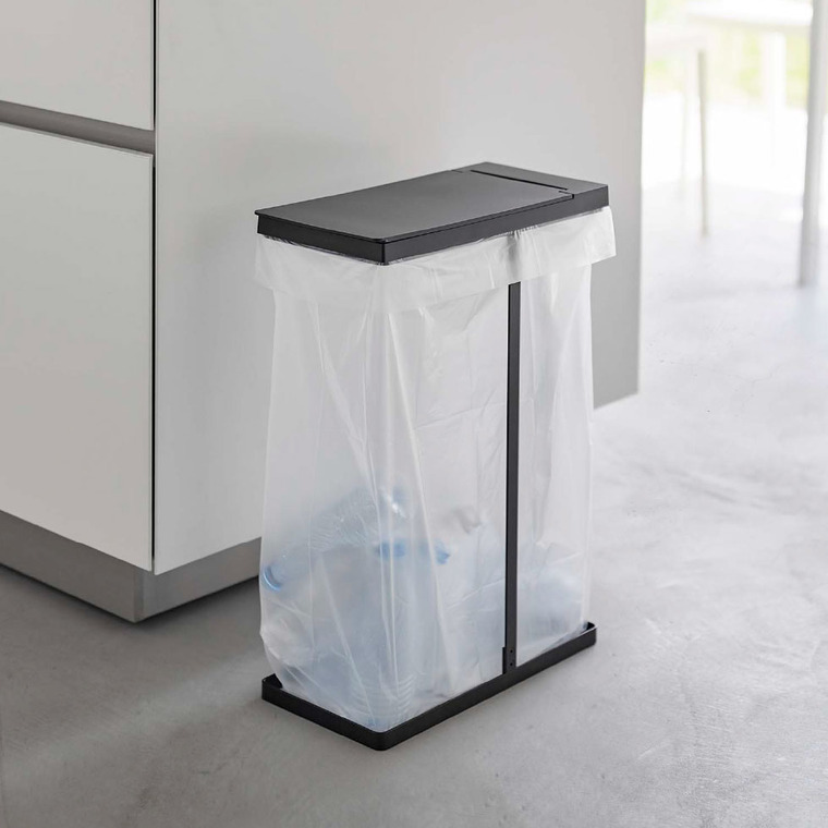スリム蓋付き分別ゴミ袋ホルダー タワー 45L 山崎実業 tower ホワイト/ブラック 5838 5839 タワーシリーズ