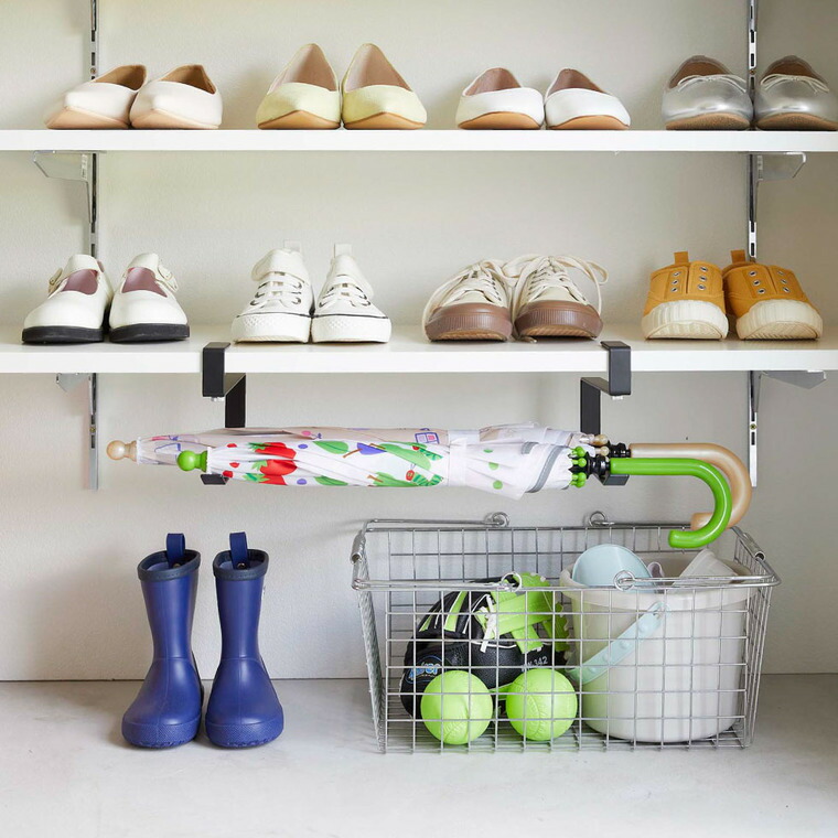 浮かせる長物ハンガー タワー 2個組 山崎実業 tower ホワイト/ブラック 5889 5890 タワーシリーズ