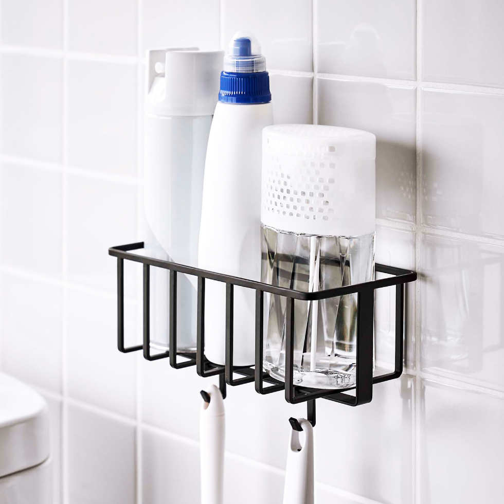 フィルムフックトイレ用品収納ラック タワー 山崎実業 tower ホワイト/ブラック 5995 5996