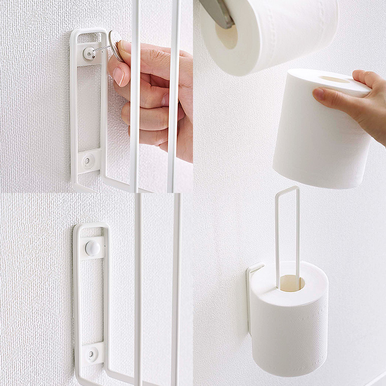 ウォールトイレットペーパーホルダー タワー 山崎実業 tower ホワイト/ブラック 6011 6012