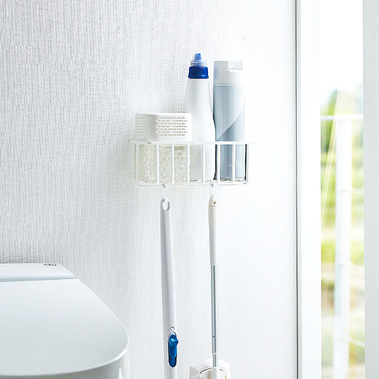 ウォールトイレ用品収納ラック タワー 山崎実業 tower ホワイト/ブラック 6017 6018