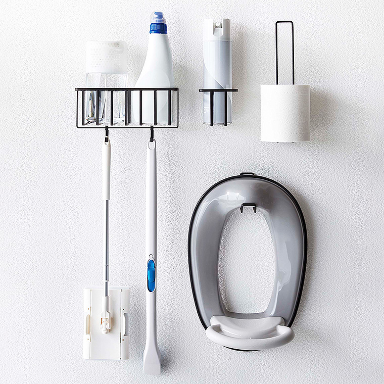 ウォールトイレ用品収納ラック タワー 山崎実業 tower ホワイト/ブラック 6017 6018