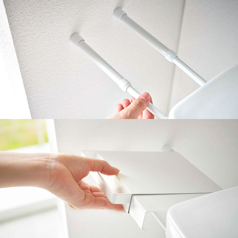 伸縮つっぱり棒用棚板 タワー ミニ 山崎実業 tower ホワイト/ブラック 6021 6022