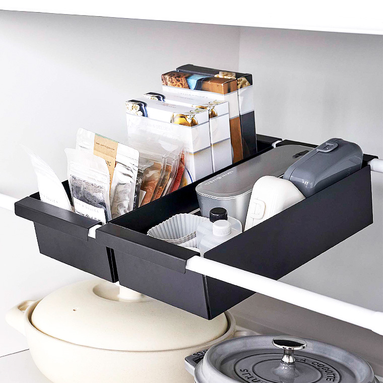 つっぱり棒用バスケット タワー 山崎実業 tower ホワイト/ブラック 6023 6024