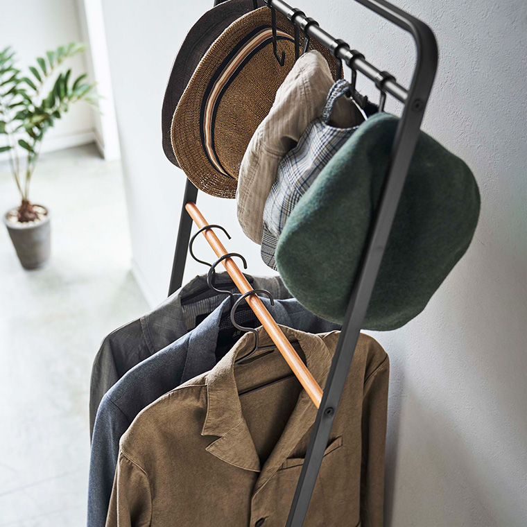 帽子収納フック付き コートハンガー タワー 山崎実業 tower ホワイト/ブラック 6129 6130