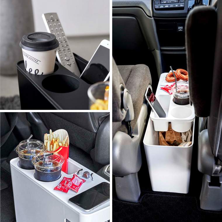 山崎実業 tower 車載用コンソールゴミ箱 タワー ホワイト/ブラック 6135 6136