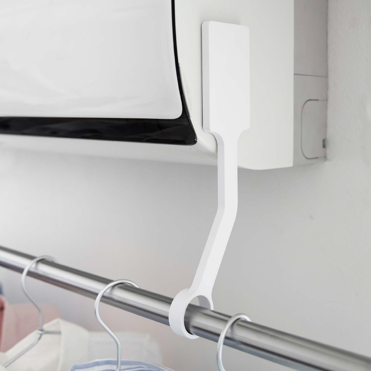 フィルムフックエアコン室内物干しポールホルダー タワー 山崎実業 tower ホワイト/ブラック 6308 6309