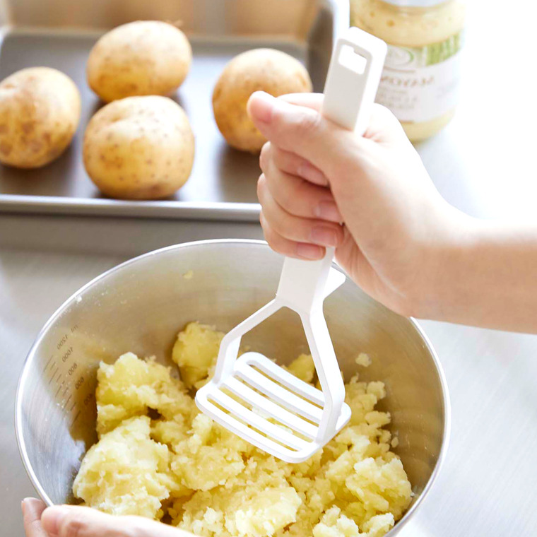 山崎実業 tower シリコーンハンドル ポテトマッシャー タワー ホワイト/ブラック 6360 6361