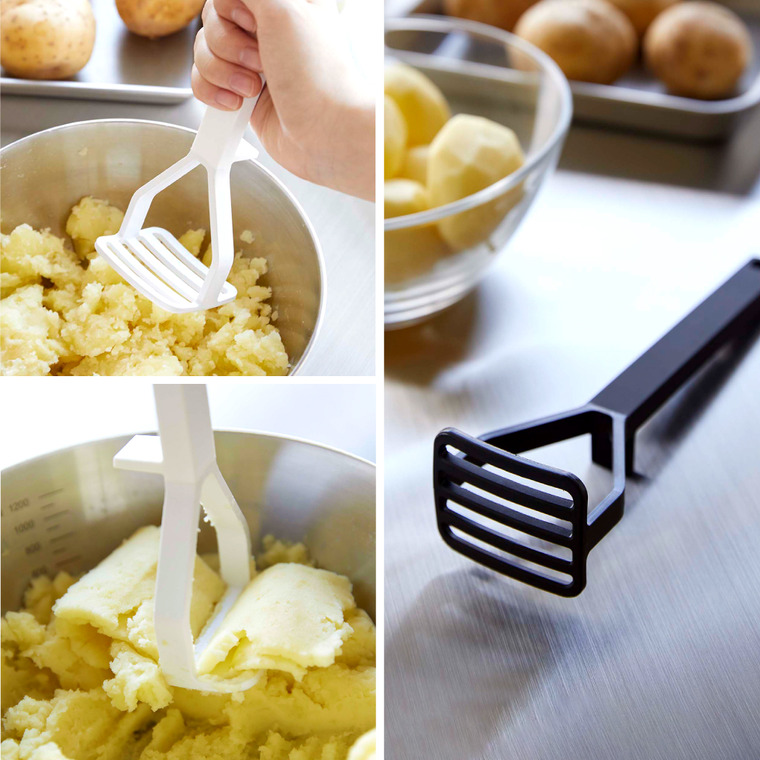 山崎実業 tower シリコーンハンドル ポテトマッシャー タワー ホワイト/ブラック 6360 6361
