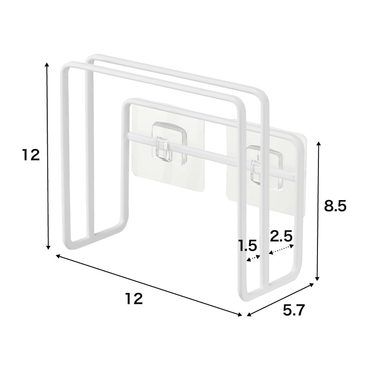 山崎実業 tower フィルムフックまな板ホルダー タワー ホワイト/ブラック 6364 6365