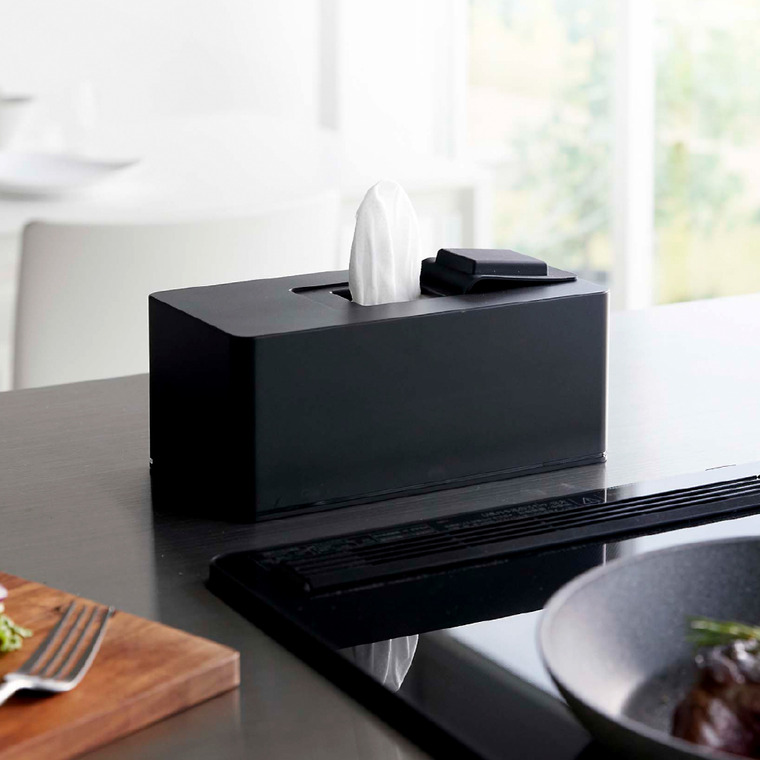 住居用ウェットクリーナーシート&おしり拭きケース タワー山崎実業 tower ホワイト/ブラック 6615 6616