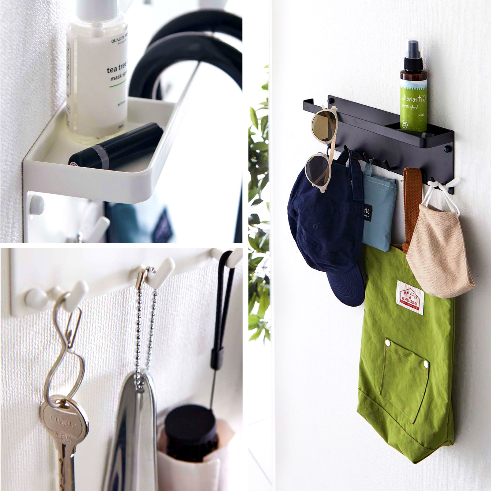 山崎実業 tower 石こうボード壁対応 トレー付きアンブレラホルダー タワー ホワイト/ブラック 6691 6692