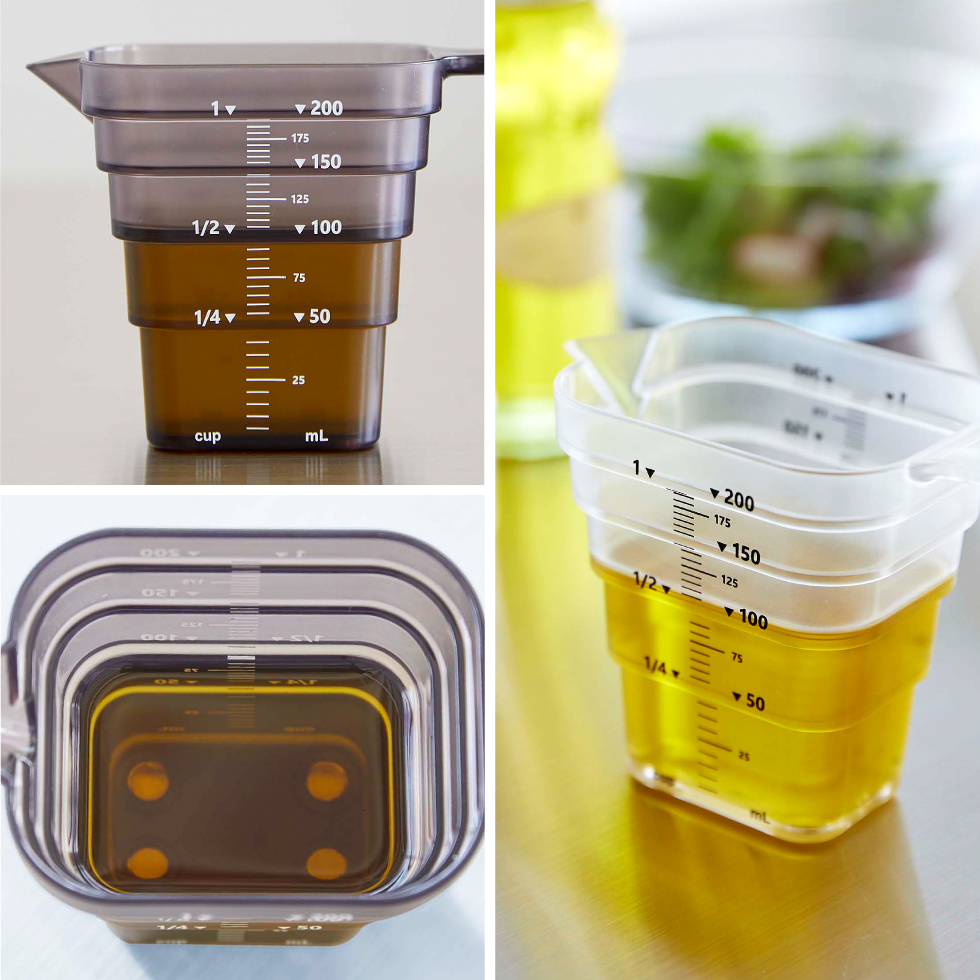 山崎実業 tower マグネット段々計量カップ タワー 200mL ホワイト/ブラック 6919 6920