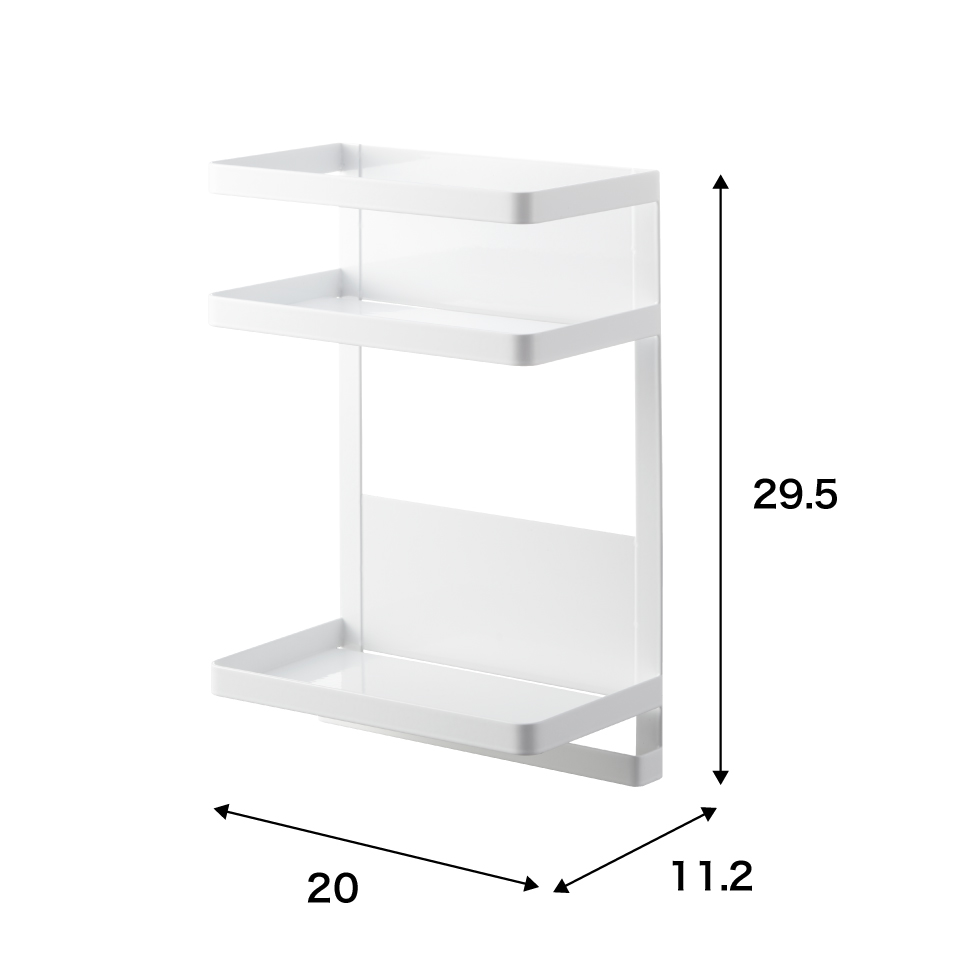 ウォーターサーバー横マグネットラック タワー 2段 山崎実業 tower ホワイト/ブラック7119 7120